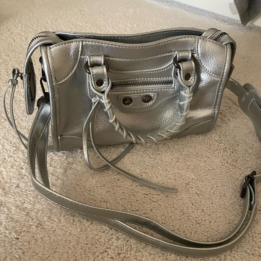 Silver metallic purse